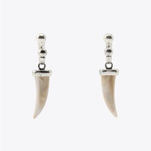 Zara Silver and Tan Drop Earrings